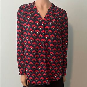 Modcloth Red and Navy Patterned Tunic